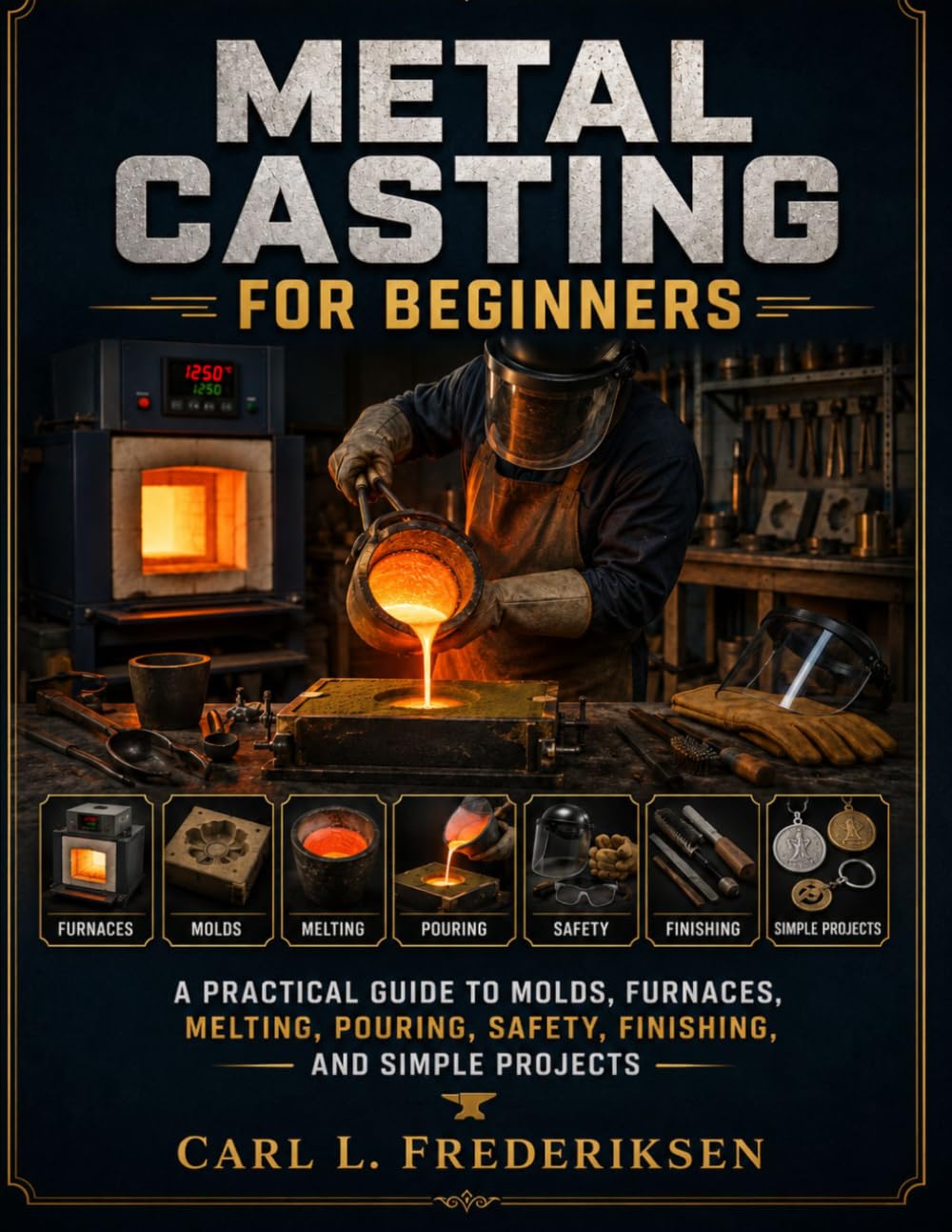 METAL CASTING FOR BEGINNERS: A Practical Guide to Molds, Furnaces, Melting, Pouring, Safety, Finishing, and Simple Projects