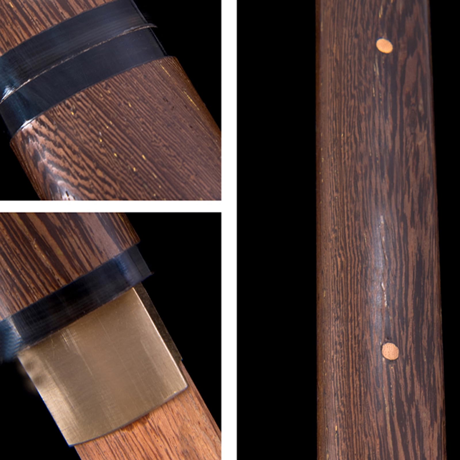 Espada recta samurái de palisandro natural de 103 cm con vaina de madera de wengué,bokken hecho a mano,espada samurái de madera Iaido para práctica de kendo,regalos,exhibiciones,cosplay,accesorios