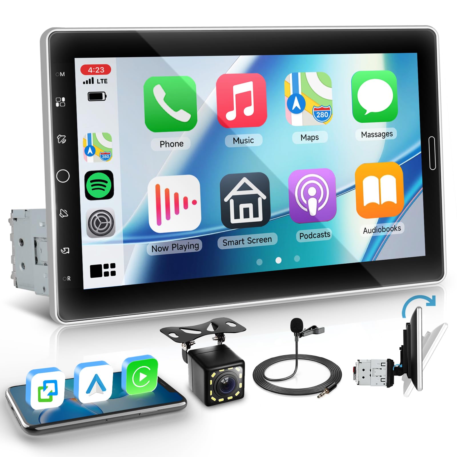 Amazon.com: Single Din Car Stereo with Wireless Carplay Android