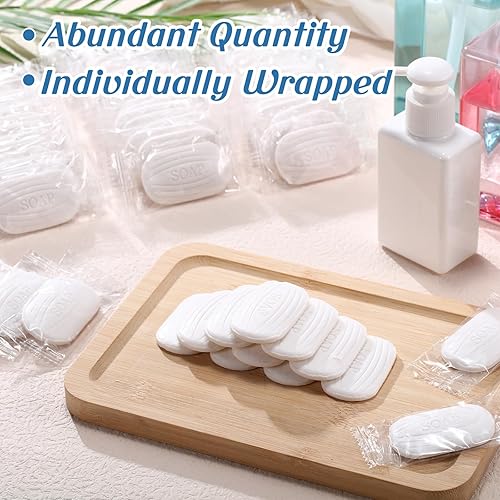 Miniatura 3 de 200 piezas de jabón mini bar de 0.35 oz a granel envuelto individualmente para tamaño de viaje, barras de jabón de hotel, artículos de tocador para