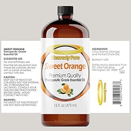 Heavenly Pure Sweet Orange Essential Oil 16 Fl Oz (Pack of 1) Large Bottle for Aromatherapy Diffusers Candles and DIY Crafts
