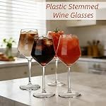 Dicunoy Set of 4 Unbreakable Stemmed Wine Glasses, 15oz Plastic Outdoor Wine Glasses, Hard Plastic Goblets Glassware, Reusable, BPA-Free, Classic Wine Cups for Patio, Poolside, Camping