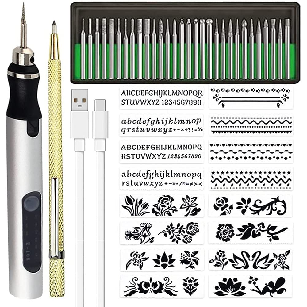 Kit de gravure pour verre et céramique avec mini stylo sans fil pour personnaliser votre décoration