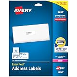 Avery Easy Peel Address Labels for Laser Printers, 1 Inch x 2.625 Inch, White, Pack of 750 (5260) – view 1