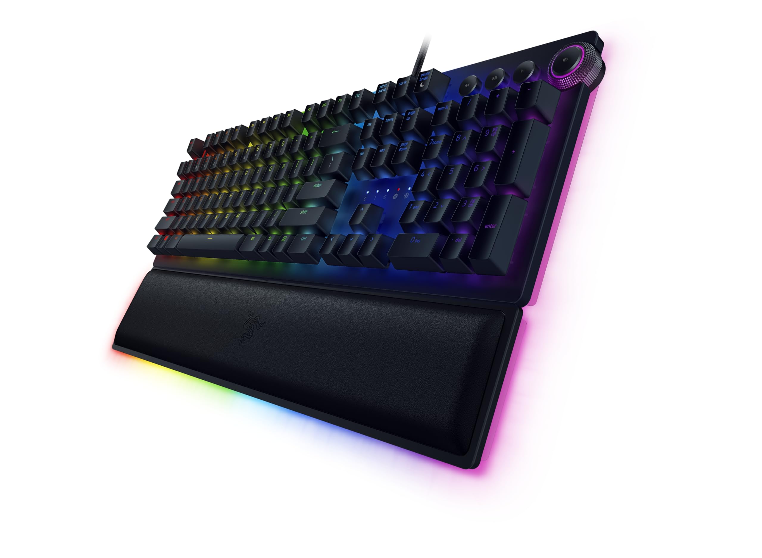 Razer Huntsman Elite (Purple Switch) - Clavier de Jeu avec commutateurs opto-mécaniques (contrôle Rotatif, Repose-Paume éclairé, RGB Chroma) Clavier AZERTY | Noir