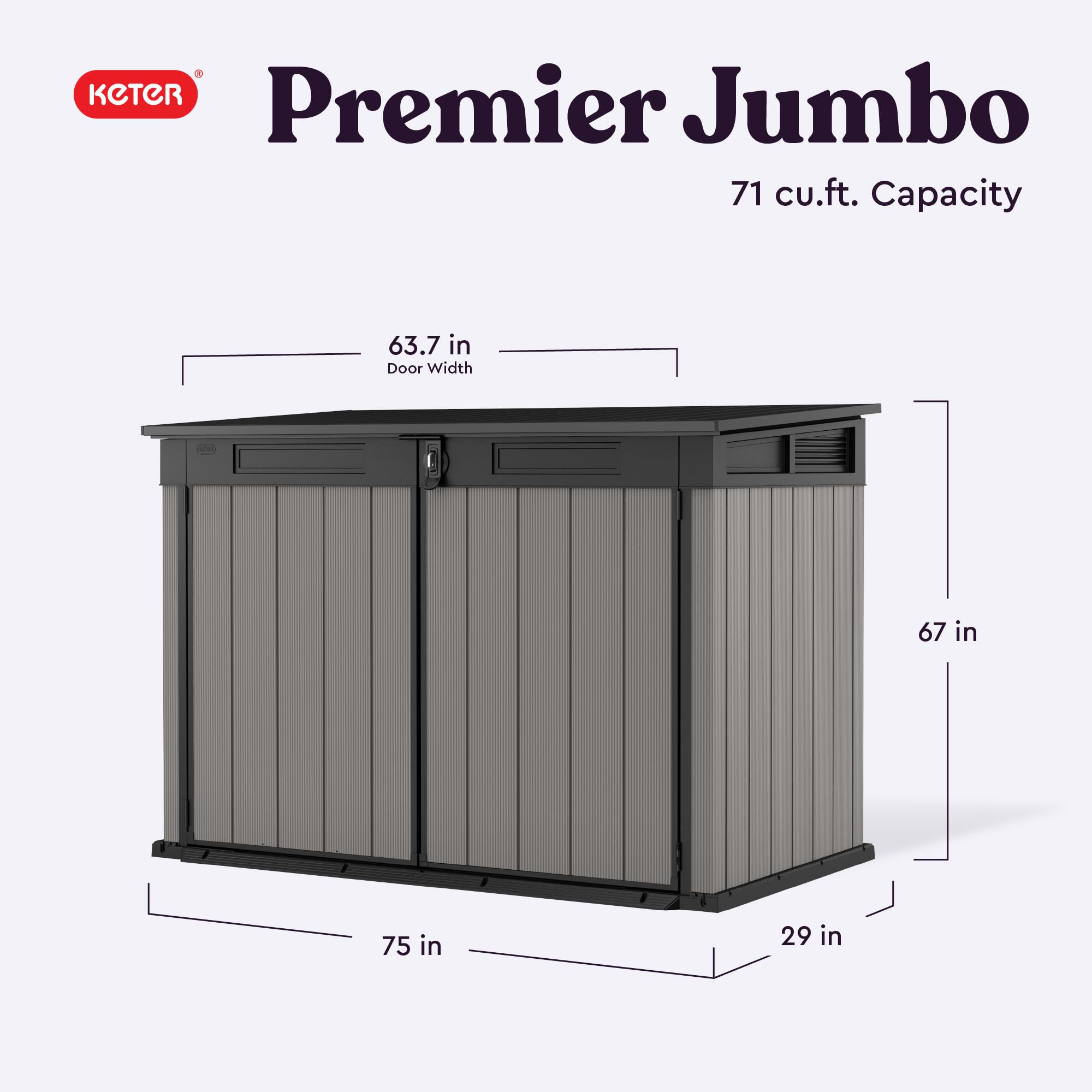 stub グレー特大　　29cm Amazon.com : Keter Premier Jumbo 6.2 x 4.3 ft. Outdoor Resin