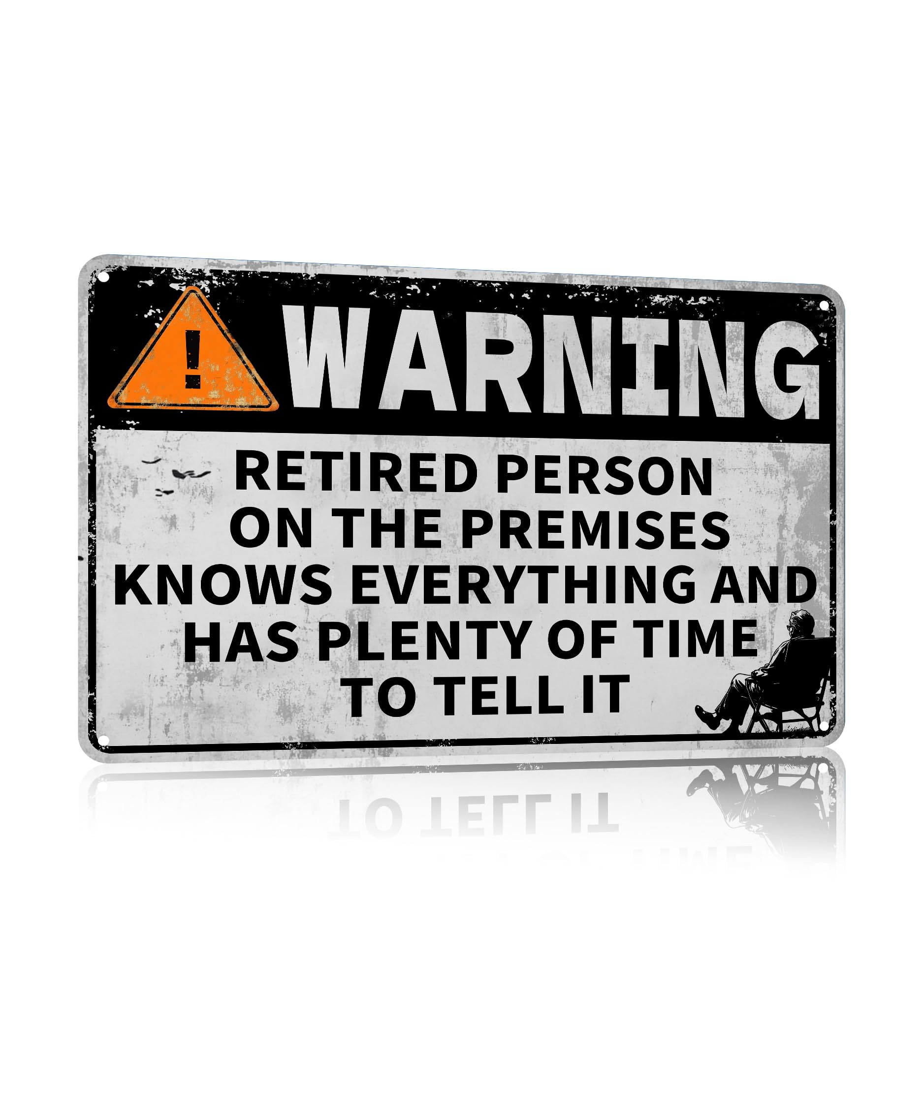 Funny Metal Sign Retired in Residence Vintage Wall Decor 8x12 Inches Rustic Home Patio Man Cave Garage Office Retirement Gift for Dad Grandpa and