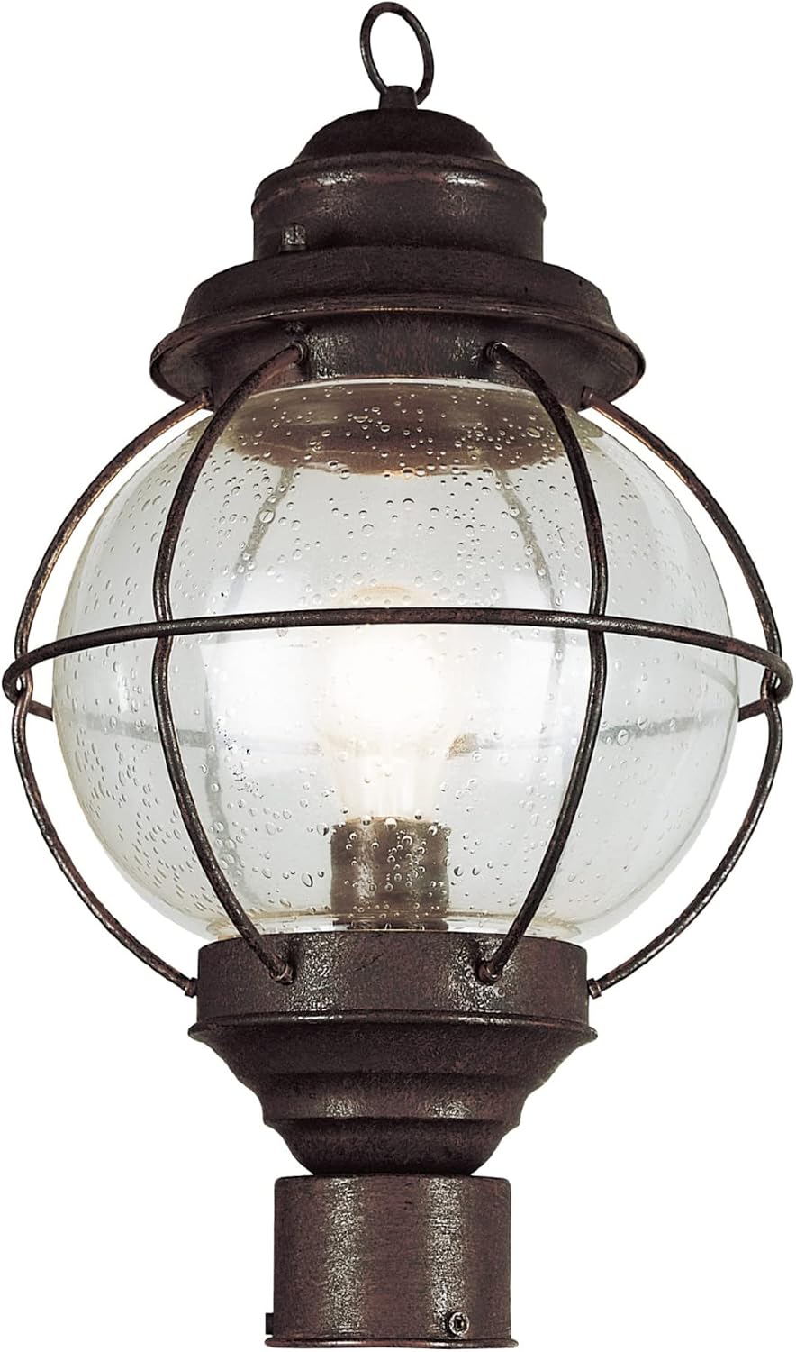 Trans Globe Lighting TG69902 RBZ Catalina Collection 15 Inch One Light Outdoor Lantern Post Mount Head I in a Rustic Bronze Finish I Traditional Style Light Fixture I