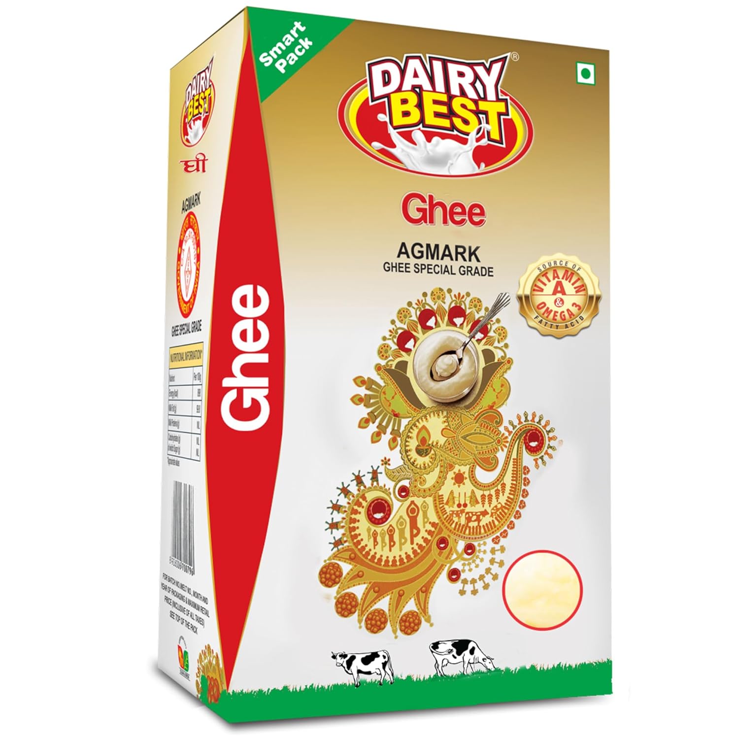 Dairy Best® Desi Ghee 900 ml | Natural, Lactose-Free & Gluten-Free | Fresh, Healthy & Lab Tested | Traditional & Cultured.