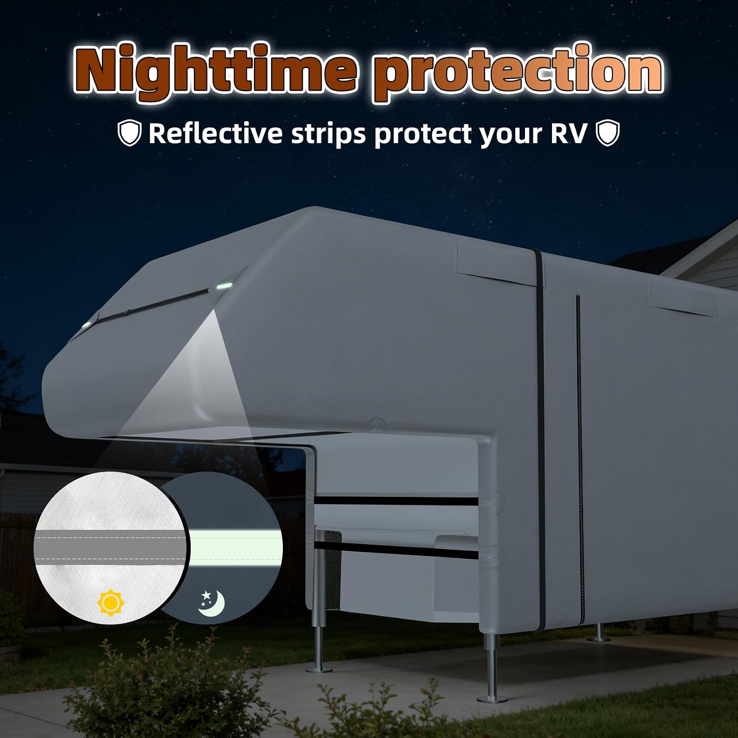 10-12ft Truck Camper Cover Winter Windproof 300D Oxford Slide-in Campers