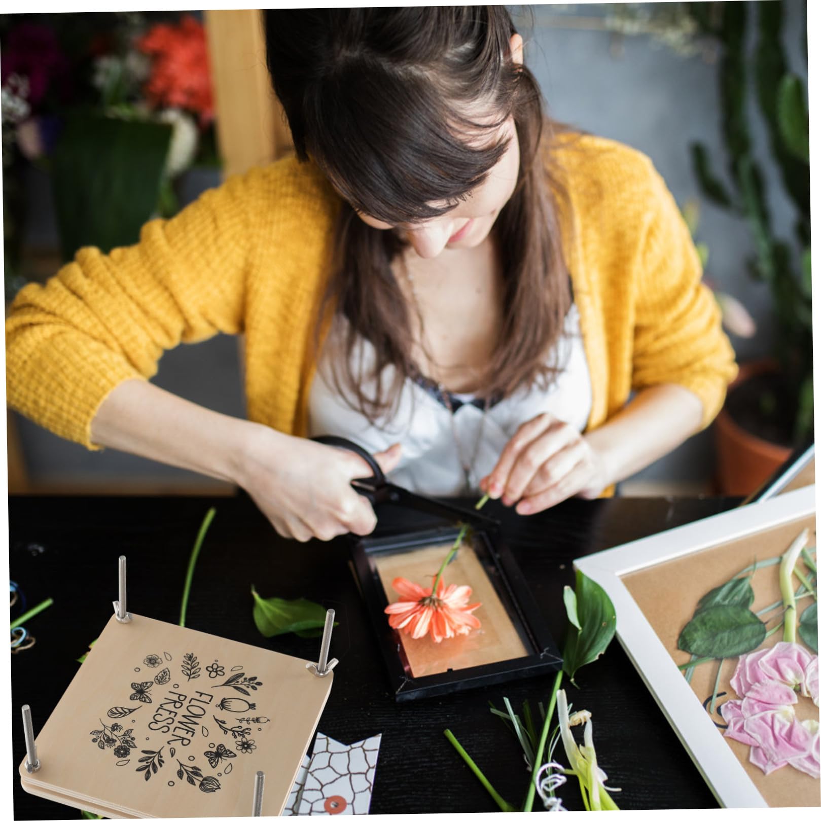 Veemoon Pressa Legno Fiori Kit per Pressatura per Ragazza per Ragazzo | Campioni Vegetali e Fiori Secchi, per Inviti e Ornamenti Nuziali, Set Manuale per Attività Creative
