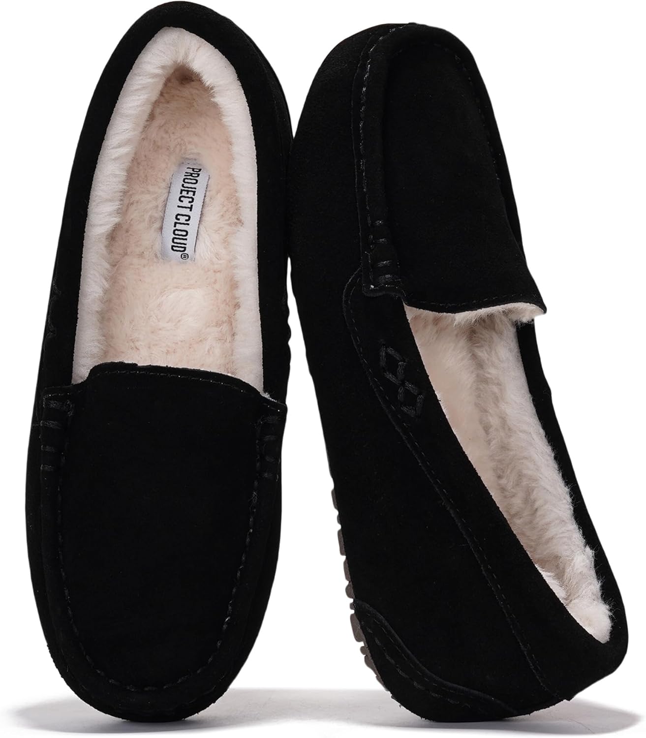 Project Cloud Genuine Suede Loafers for Women - Comfortable Outdoor Slippers for Women Footwear with Memory Foam - Womens Slippers - Stylish Womens Moccasin (Cathi)