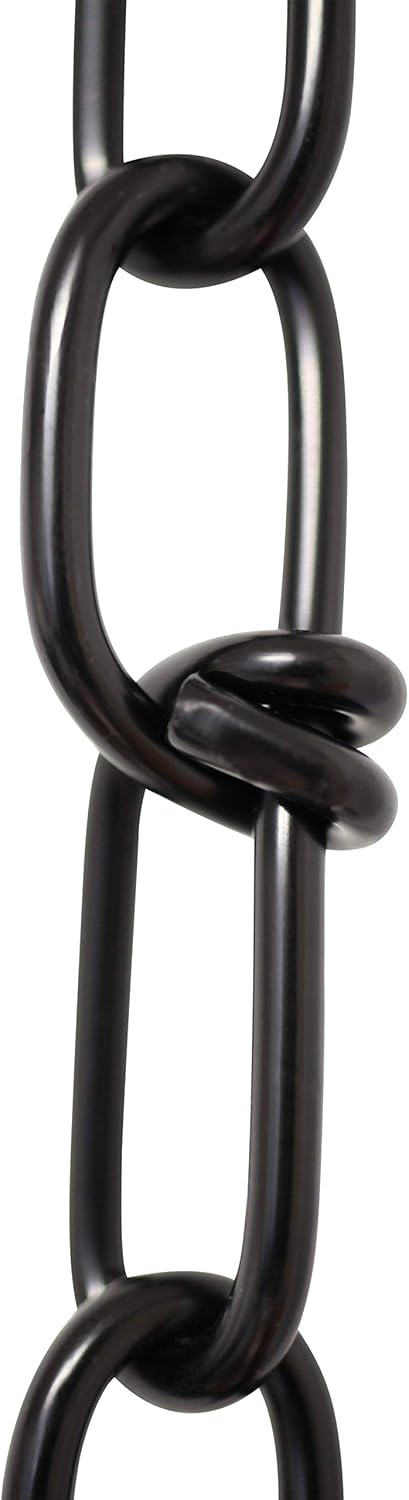 RCH Hardware CH-SS52-01-BLK-10 | 10 Gauge Decorative Solid Stainless Steel Double Loop Outdoor Fixture Chain | 10 Foot Increments |Black Finish