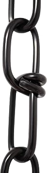 RCH Hardware CH-SS52-01-BLK-3 | 10 Gauge Decorative Solid Stainless Steel Double Loop Outdoor Fixture Chain | 3 Foot increments |Black Finish