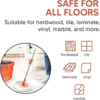 Vista 6 de Macromax - Juego de trapeador y cubo de giro más rápido, trapeador de microfibra giratorio de 360° con sistema de secado inteligente, humedad