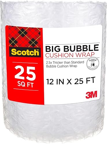 Scotch Envoltura de cojín de burbujas grandes 12 x 25 pies 1 rollopaquete BB7912-25-ESF