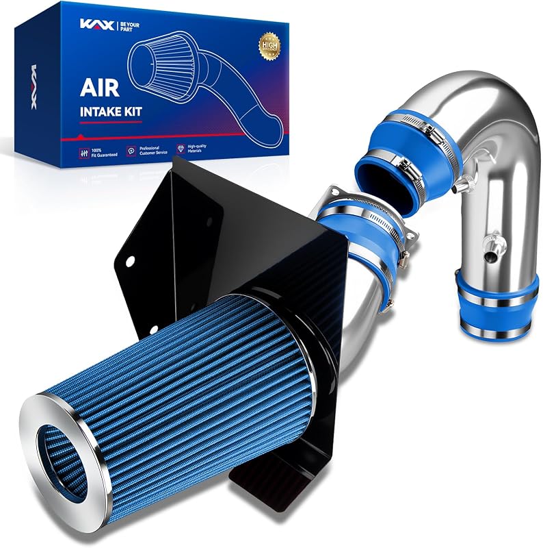 Kit de admissão de ar frio KAX 10,16 cm azul para Ford F-150, Expedition e F-250
