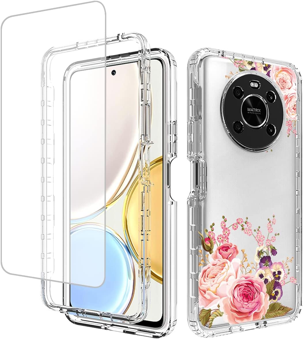Cover DESSEN Per Honor X9 / X30 / Magic4 Lite: Custodia Morbida TPU Con Anello Magnetico Rotante E Protezione Fotocamera (Oro Rosa)