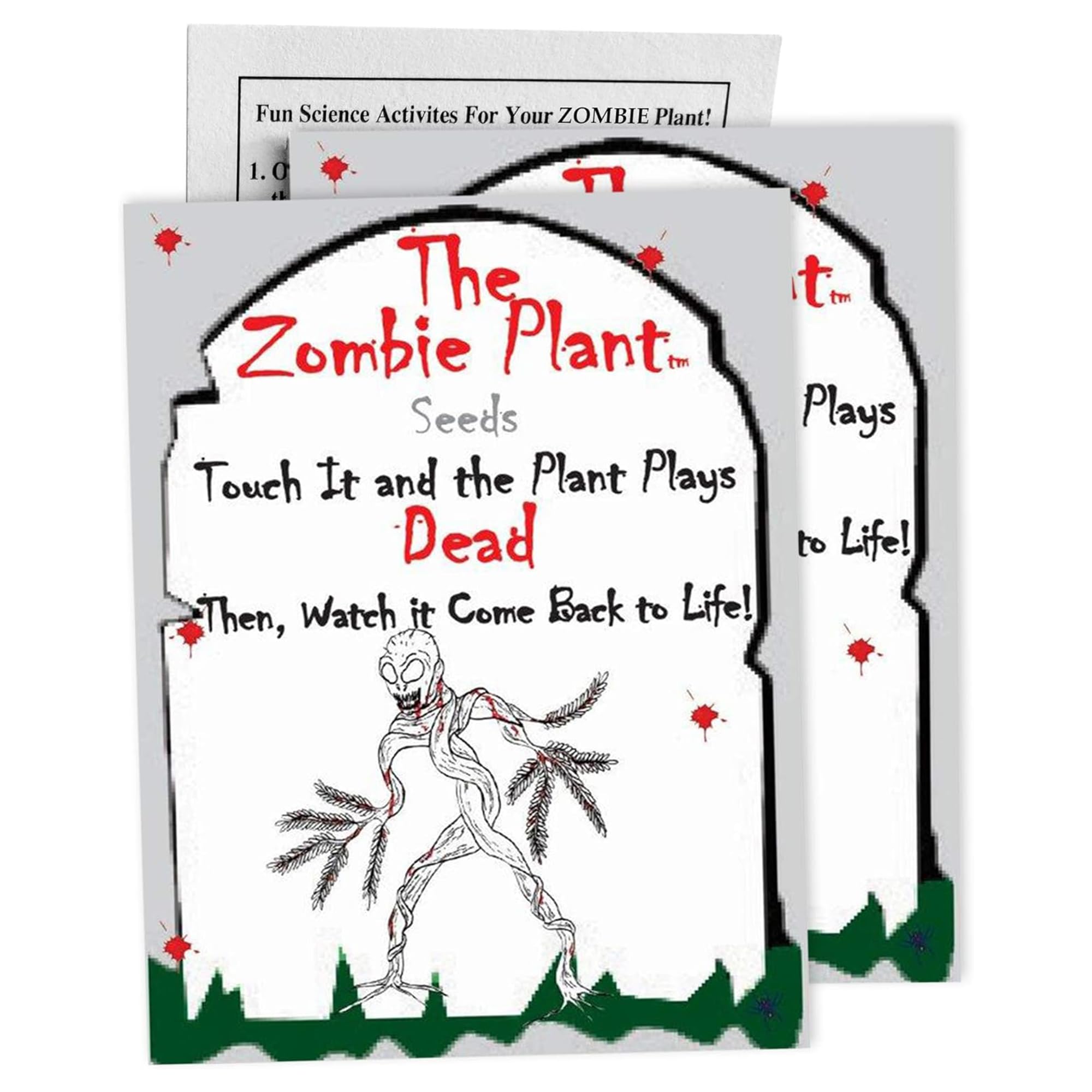 Zombie Plant Seed Packets (2) Grow Your Real Live Zombie Plant. Watch it"Play Dead" When Touched! Supplies for Zombie Themed Birthday. Plant Zombie Seeds as an Activity. Great Stocking Stuffer!