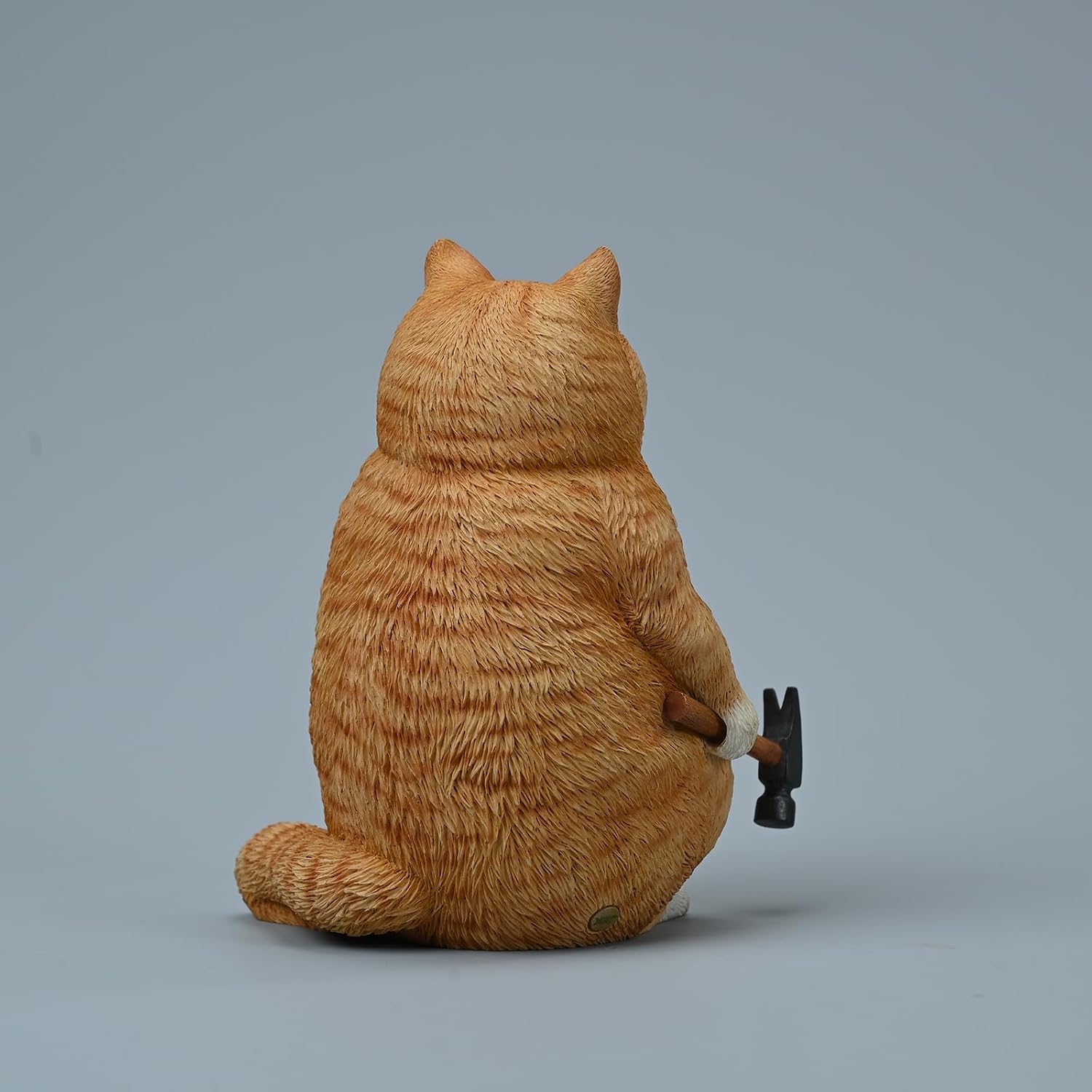 JXK Fish Dreams Cat Statue Funny Cat Vintage Kitty Figurine for Home Decor Holding Hammer Cat Figurine Gift for cat Lovers
