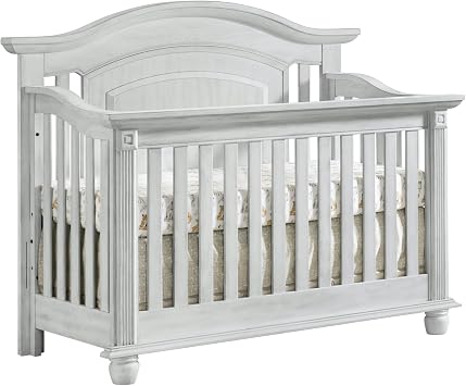 Oxford Baby London Lane 4-in-1 Convertible Baby Crib, Vintage White, GreenGuard Gold Certified