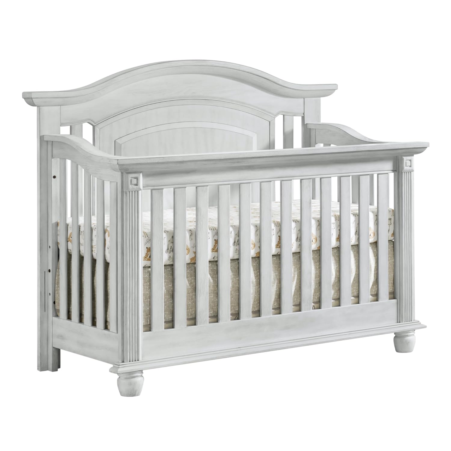 Oxford Baby London Lane 4-in-1 Convertible Baby Crib, Vintage White, GreenGuard Gold Certified