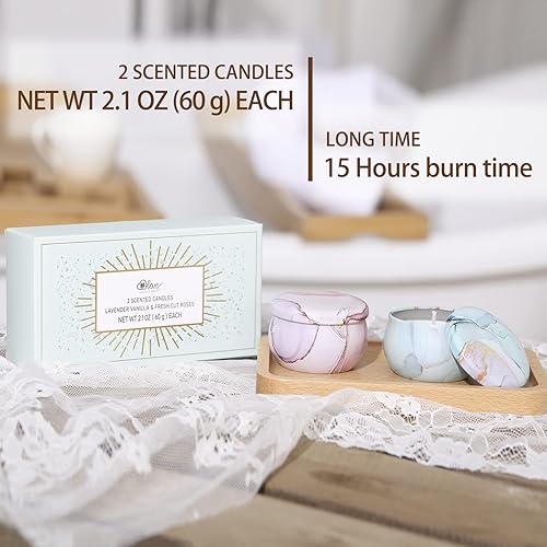 Miniatura 3 de Velas de citronela para interiores y exteriores juego de 2 velas de cera de soja de aromaterapia de 7 onzas con citronela de larga duración juego de