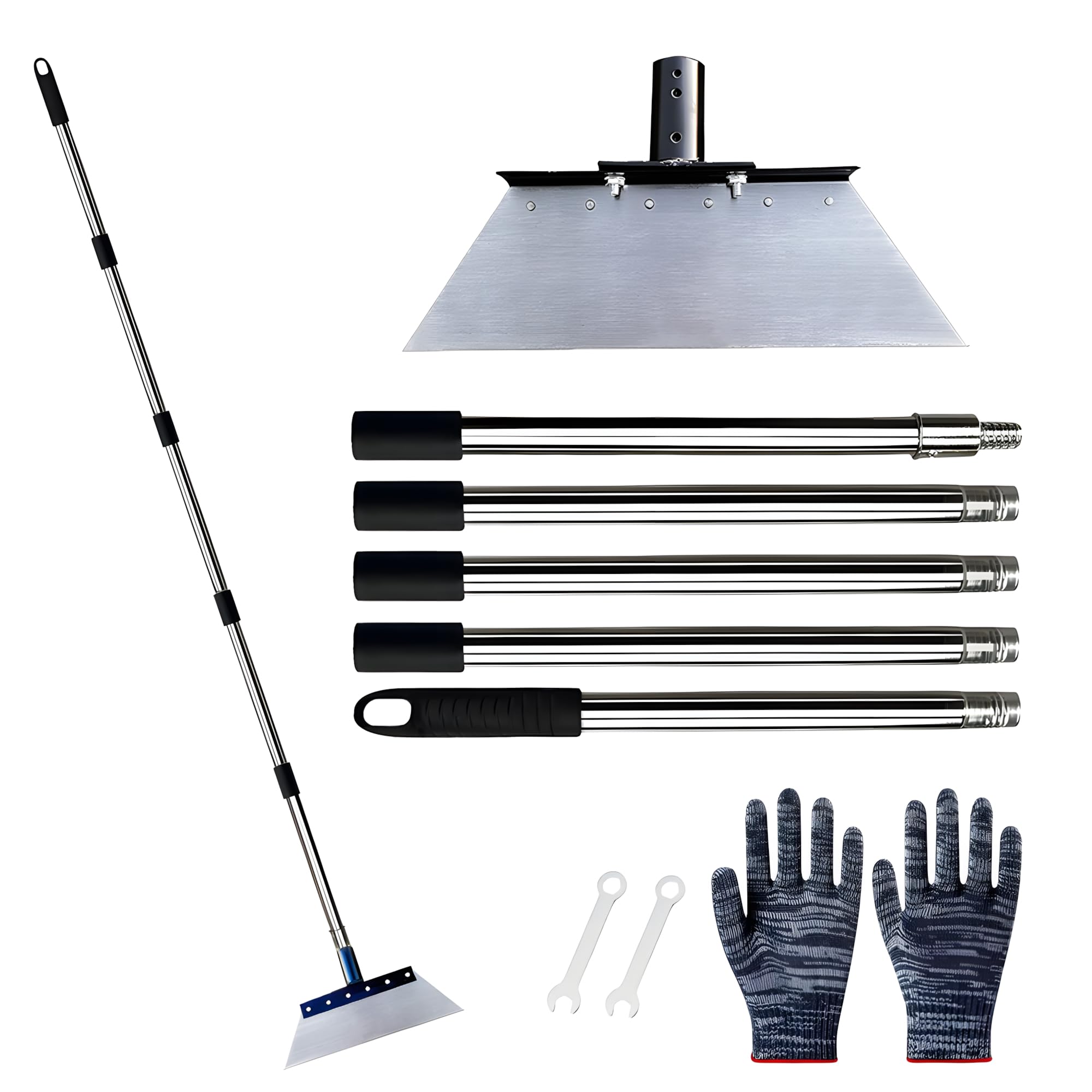 Pala Multiuso Da Giardino - Raschietto Con Manico Regolabile Per Diserbo E Ghiaccio - Foto 4