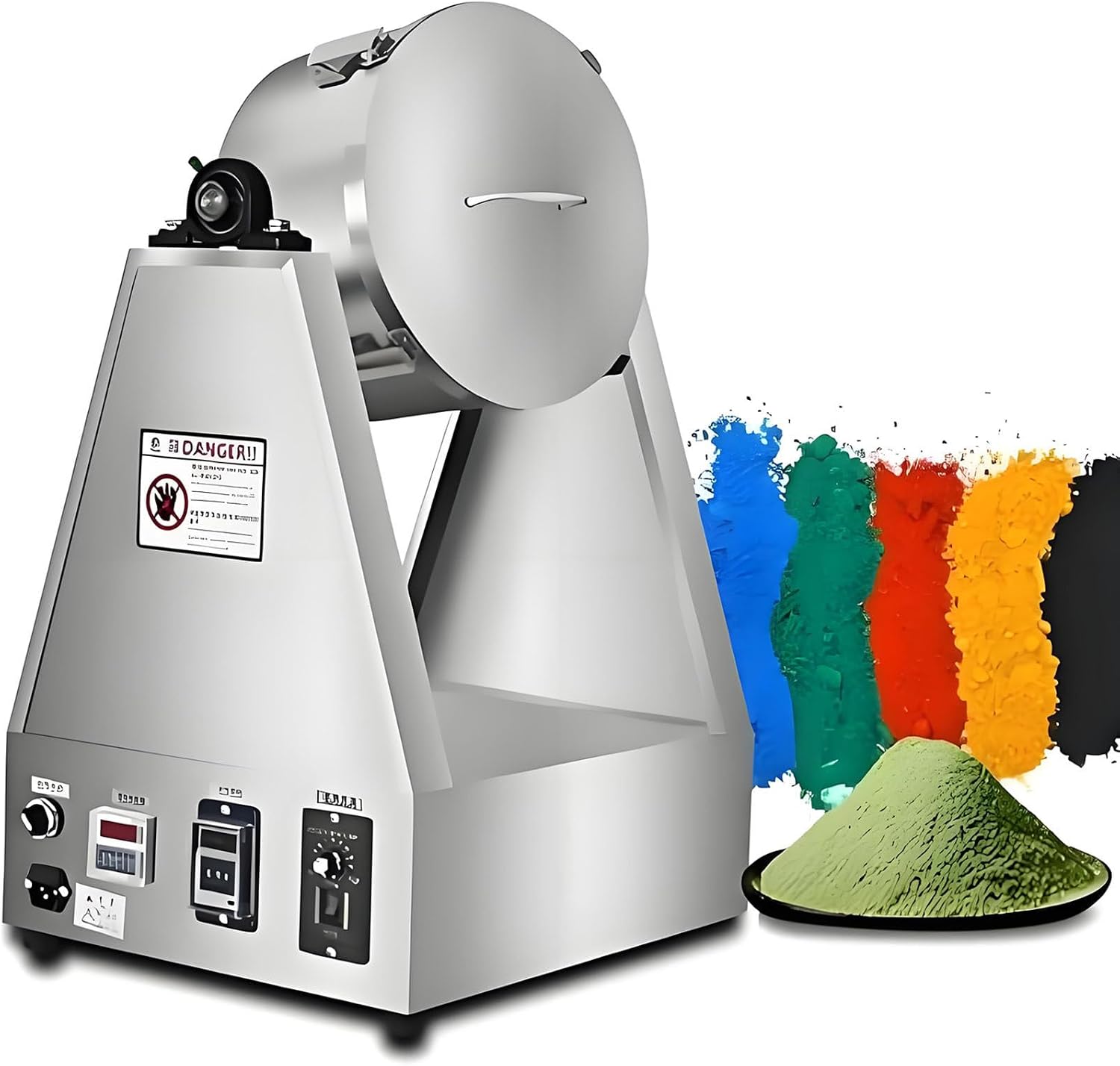 Lab Dry Powder Mixer Mixing Machine, Electric Particle Granular Blender, 360°Rotation Granule Food Powder Drum Mixer Machine, Adjustable Speed, for Medicine Powders/Nuts/Cereals 10L