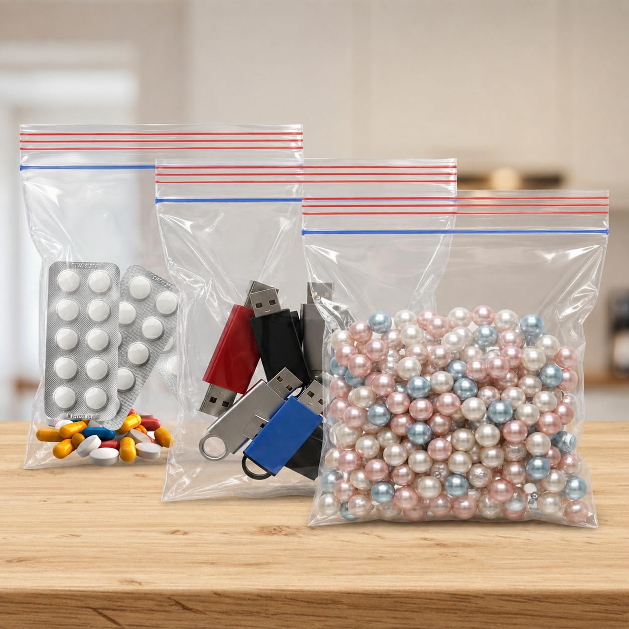 Shalimar Ziplock Pouch | Ziplock/Zipper Bag | 2.5x3 Inches | 300 Pcs (Pack of 3 Packets x 100 Pcs) | Multi-Purpose Storage Bag | Reusable & Reclosable With Zipper | Color - Natural-image-8