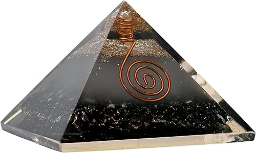 Miniatura 2 de Amazing Gemstone Pirámide de orgón grande Cristal de pirámide de turmalina negra oscura Pirámide de orgonita Pirámides de órgano Curación