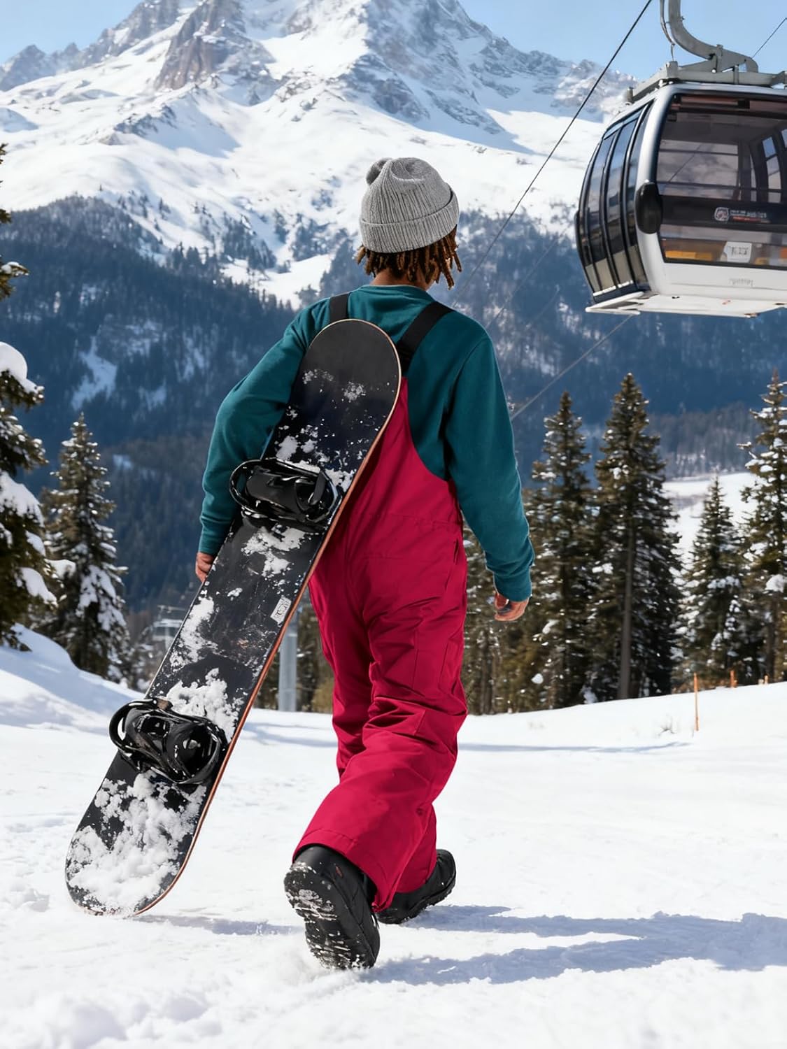 Haloumoning Boys Snow Bibs Kids Ski Pants Waterproof Insulated Snowboard Winter Overalls 5-14 Years