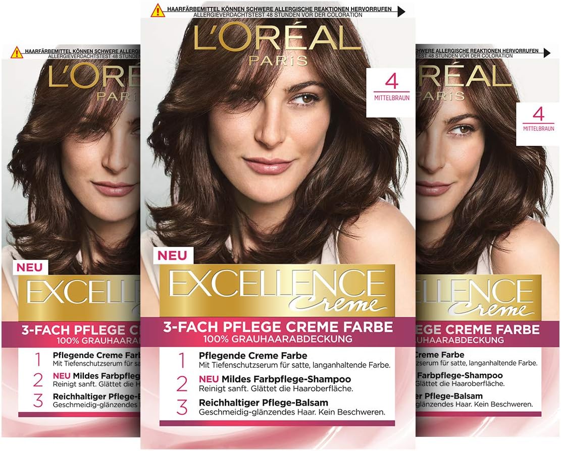 L'Oréal Paris Excellence Cream Permanent Hair Colour, 100% Grey Hair ...