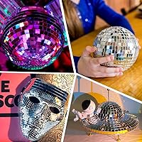 Vista 6 de OTYMIOW 2250 PCS Disco Ball Tiles, 10 x 10 MM Self-Adhesive Disco Ball Stickers, Mosaic Mirror Tiles