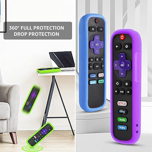 Miniatura 6 de Wevove Roku - Paquete de 3 fundas para control remoto de Roku TV, funda protectora universal que brilla en la oscuridad (blanco brillante, amarillo