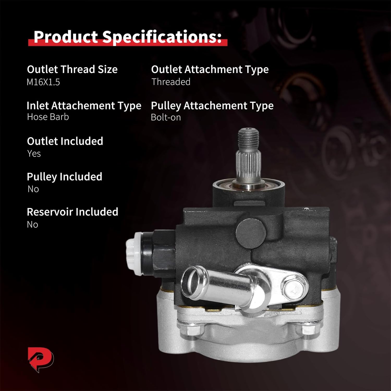 PHOBOOS Power Steering Pump Compatible with Toyota Camry 1995-2006, Avalon 1995-2004, Highlander 2004-2007, Sienna 1998-2003, Solara 1999-2003 & Lexus ES300 1997-2001, RX330 2004-2006. Ref. 21-5931