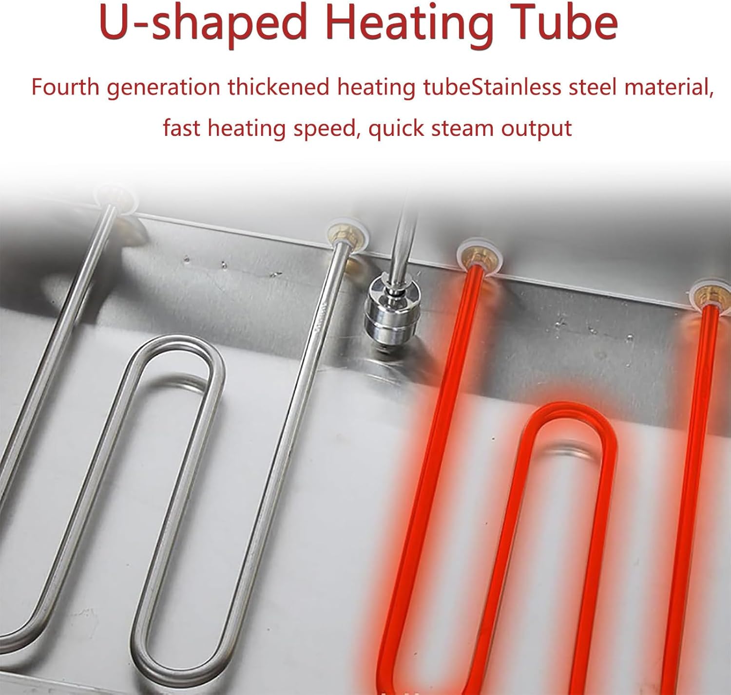 Stainless Steel Electric Food Steamer, 6-Hole Commercial Kitchen Steaming Machine with Dry Boiling Alarm, 2/4/6 Tier Food Cooking, Durable U-Tube Heating System