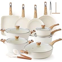 SENSARTE Keramick&eacute; varn&eacute; s&uacute;pravy, hrnce a panvice Non stick, Netoxick&eacute; Zdrav&eacute; indukčn&eacute; riady, 26 ks Nelepiv&aacute; kuchynsk&aacute; sada na varenie, w / Frying Pans Set, Sada om&aacute;čok