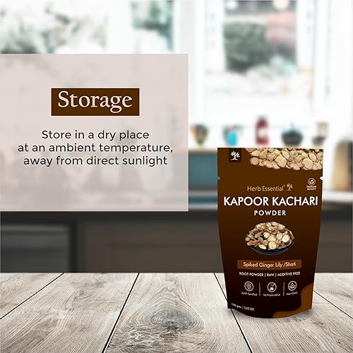 Miniatura 4 de Herb Essential Kapoor Kachari Polvo de 3.52 onzas (3.53 oz)  Raíces de Hedychium Spicatum 100% puro y natural con púas de lirio de jengibre,