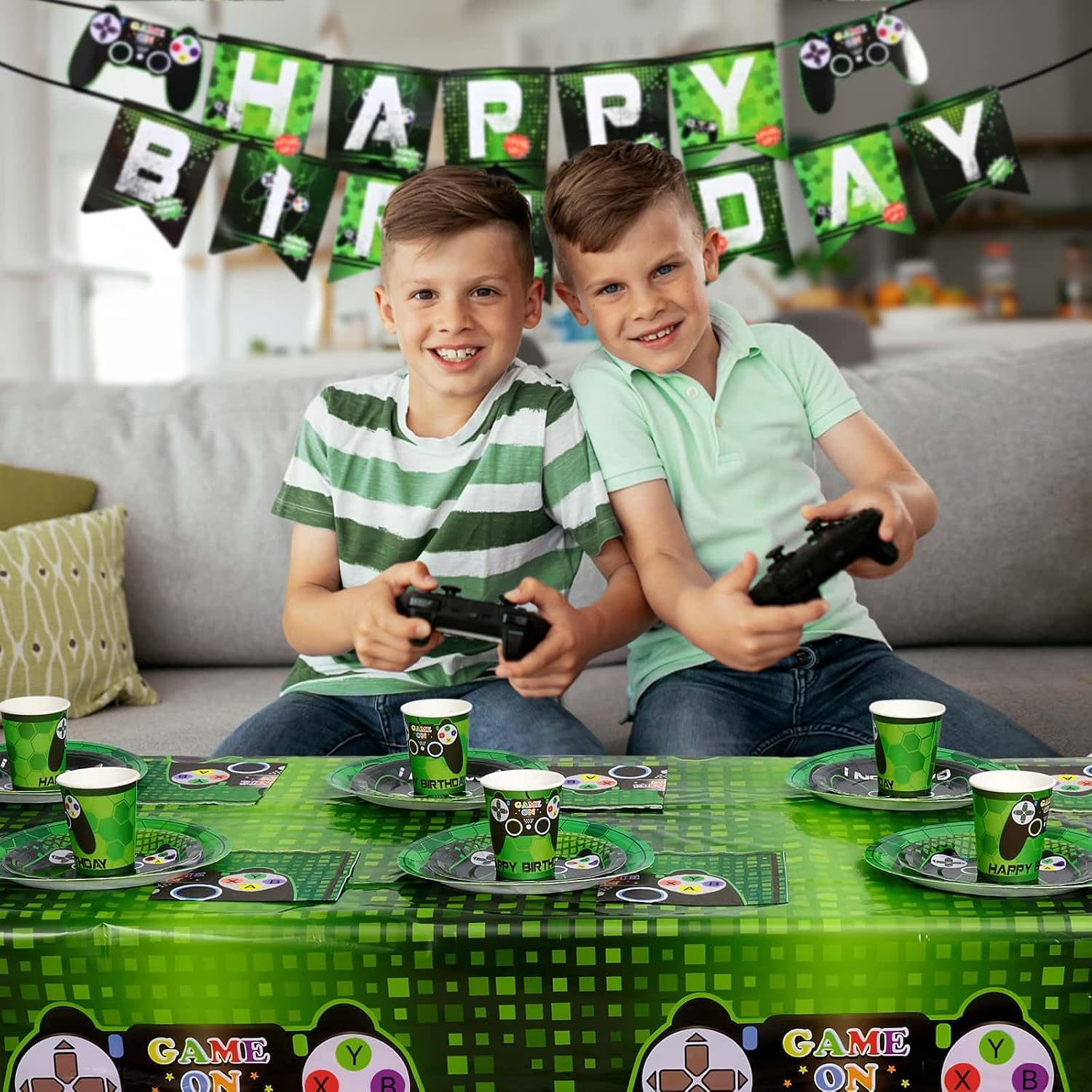 WERNNSAI 3-Tier Video Game Cupcake Stand + Video Game Table Covers image 5