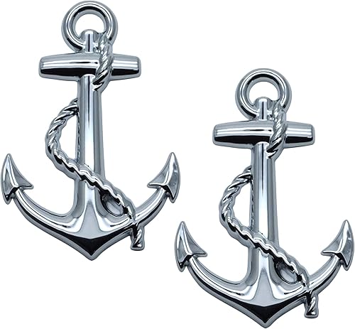 Miniatura 3 de 2 calcomanías de emblema en forma de ancla 3D, calcomanías decorativas para parachoques de carrocería de automóvil, aleación de zinc, decoración de