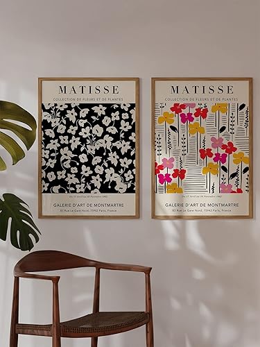 Miniatura 2 de Póster de Matisse floral blanco y negro de Matisse, mercado de flores, póster de exposición de recortes botánicos de Matisse, impresión artística