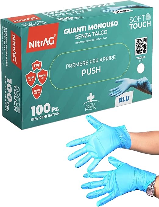 Guanti Nitrile Senza Polvere Medium 100 Pezzi - Foto 2