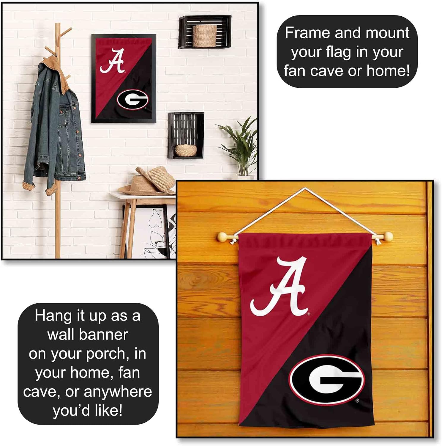 Alabama Crimson Tide vs Georgia Bulldogs House Divided Garden Flag Banner