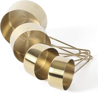 Martha Stewart Richburn 4-Piece Gold Stainless Steel Measuring Cups Set - Accurate, Durable for Baking & Cooking