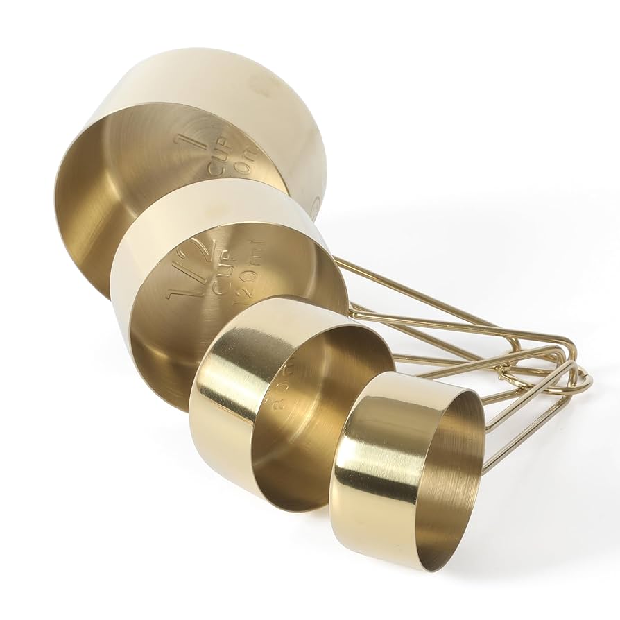 Martha Stewart Richburn 4 Pack Gold Stainless Steel Measuring Cup Set