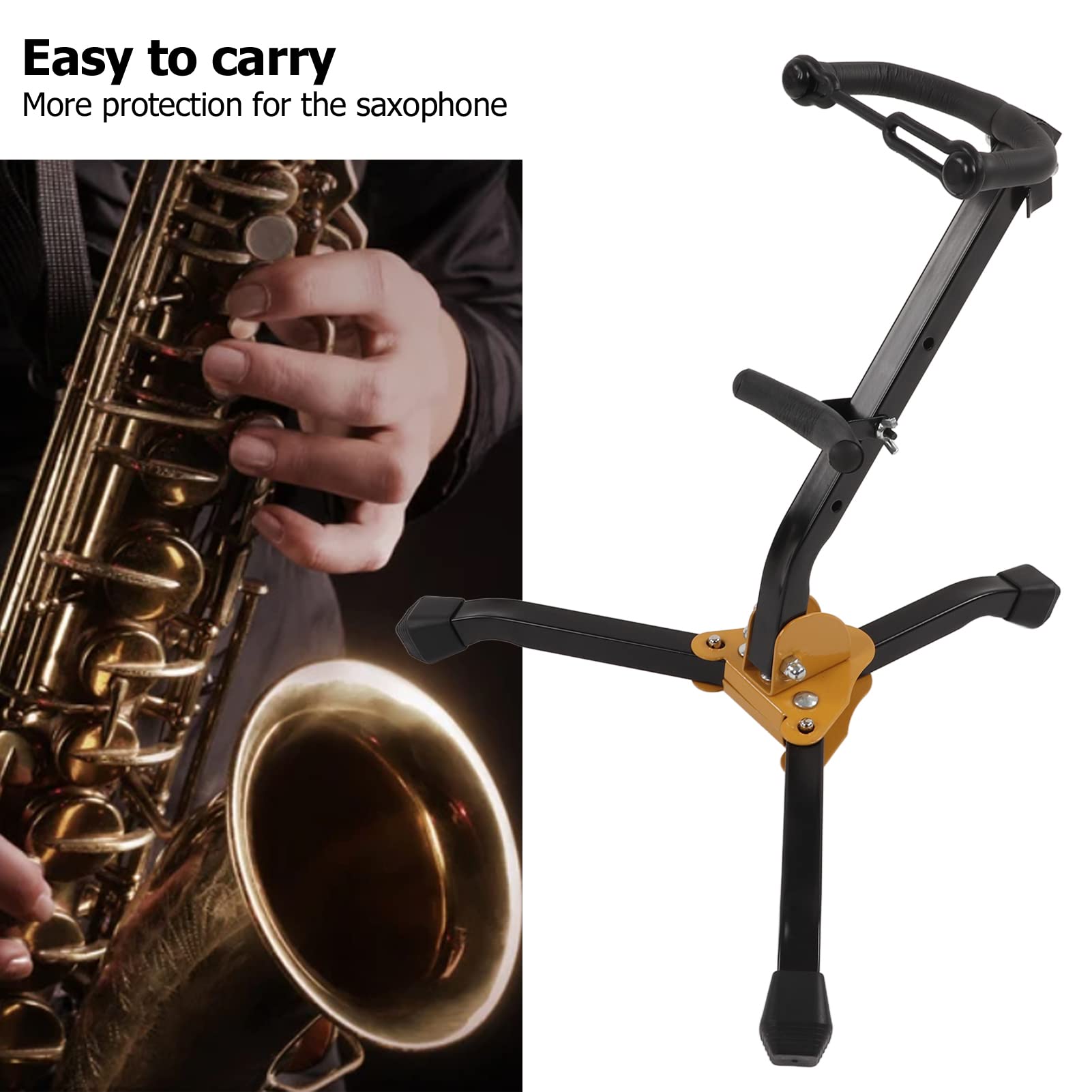 Juego de soporte para saxofón alto, soporte de metal, kit de limpieza para saxofón, accesorios portátiles para saxofones
