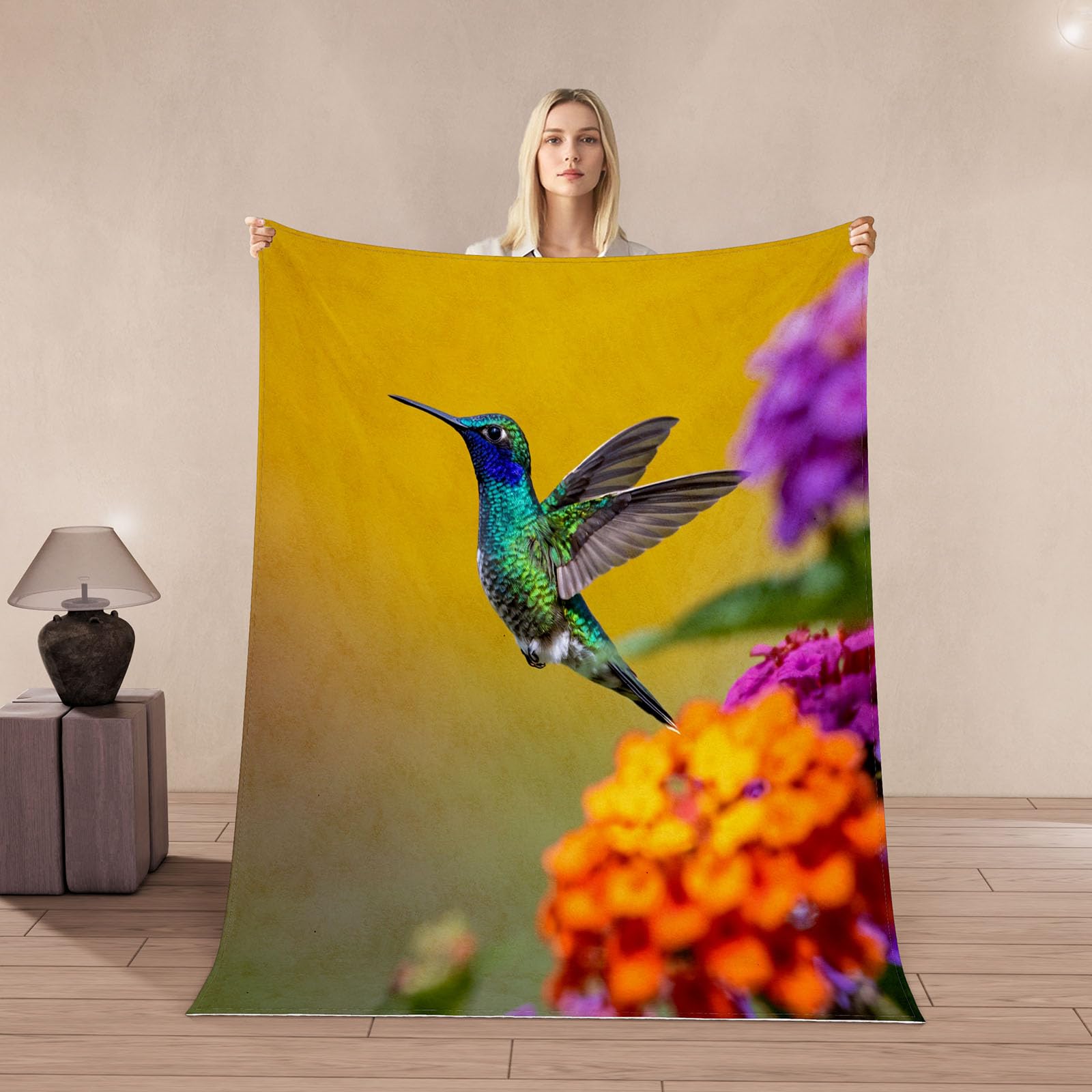 Couverture colibri 130x150cm en microfibre douce et plaid polaire flanelle confort