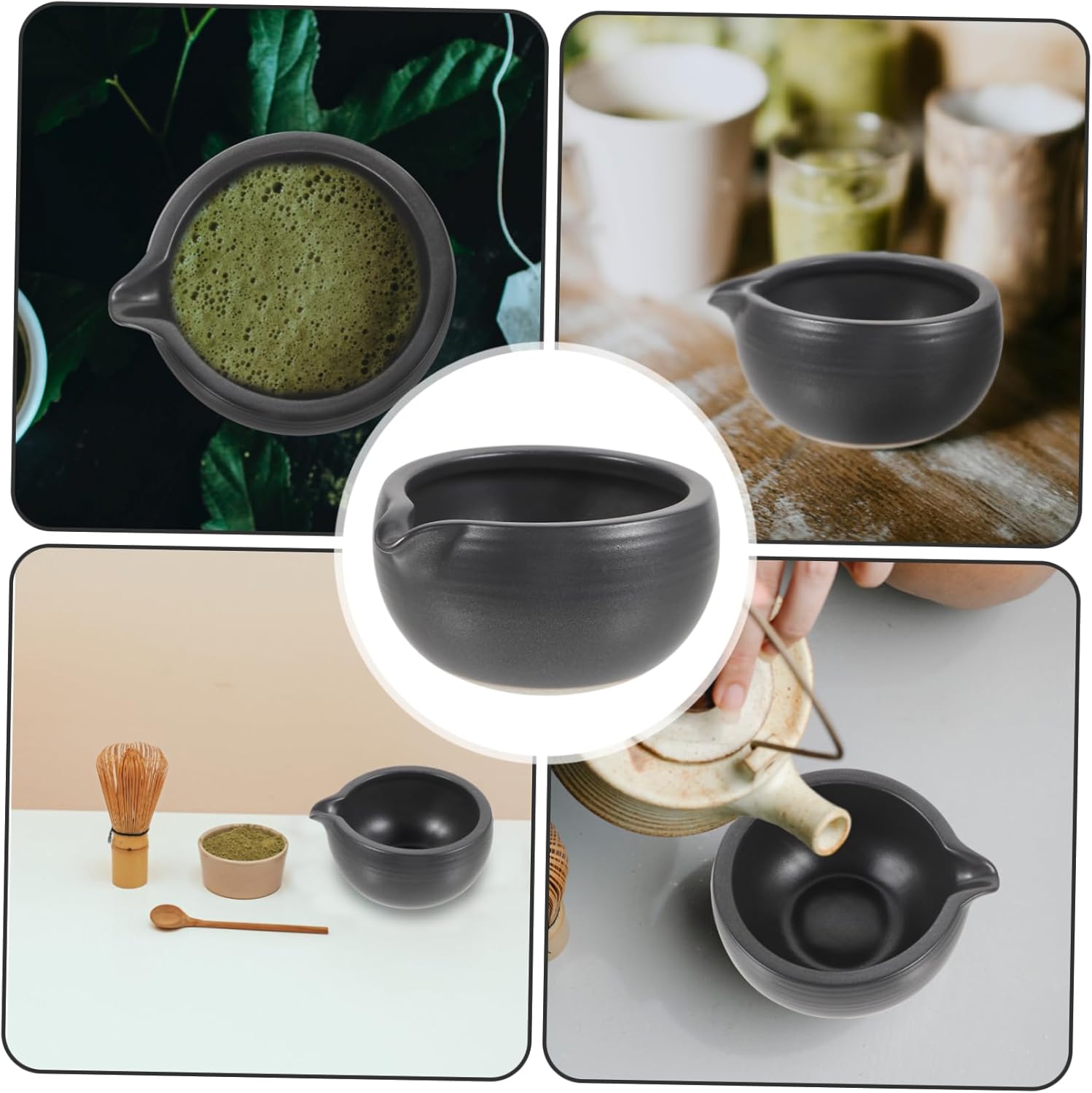 Japanese Matcha Bowl Spout Ceramic Tea Bowl for Tea Ceremony Easy to Use