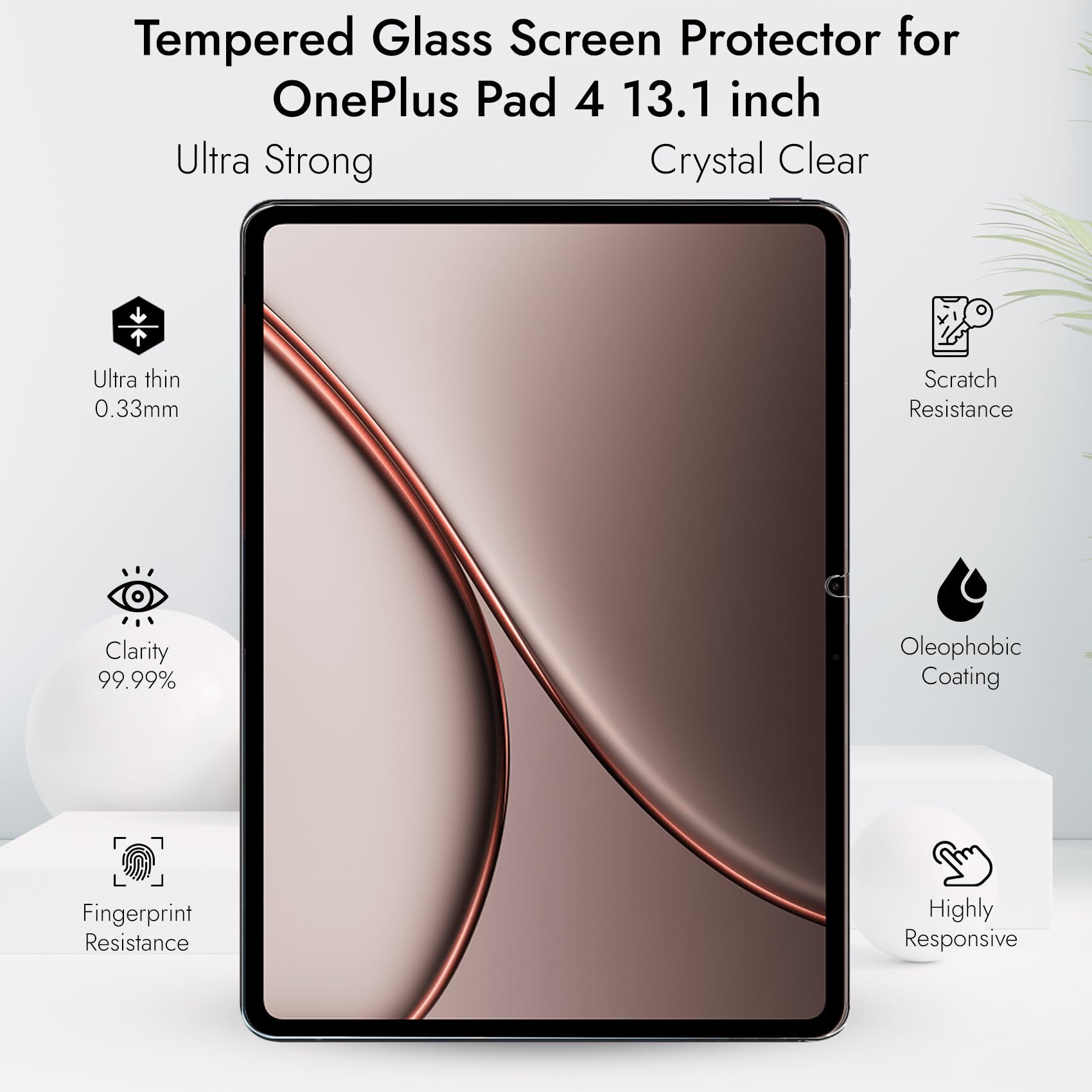 Robustrion Tempered Glass for OnePlus Pad 4 13.2" Screen Protector, 1 Pack — Amazon image 3